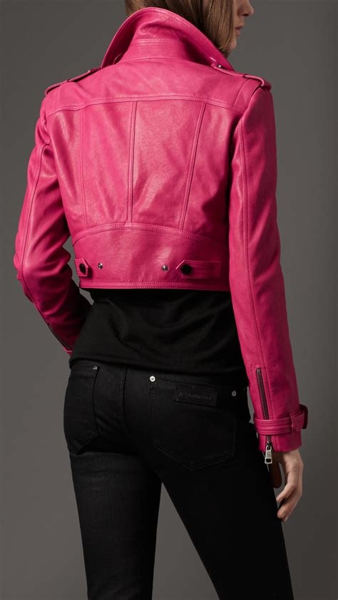 burberry pink leather jacket|Burberry lightweight jacket women.